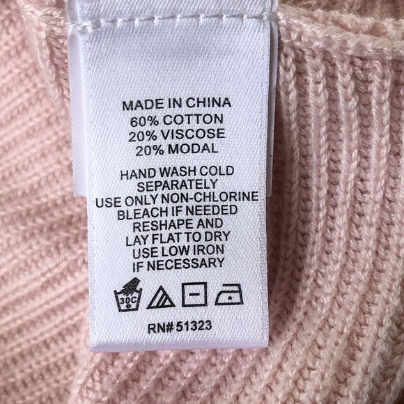 1. STATE Women's Pink V-Neck Ribbed Long Sleeve Pullover Sweater Size Small - Picture 5 of 12